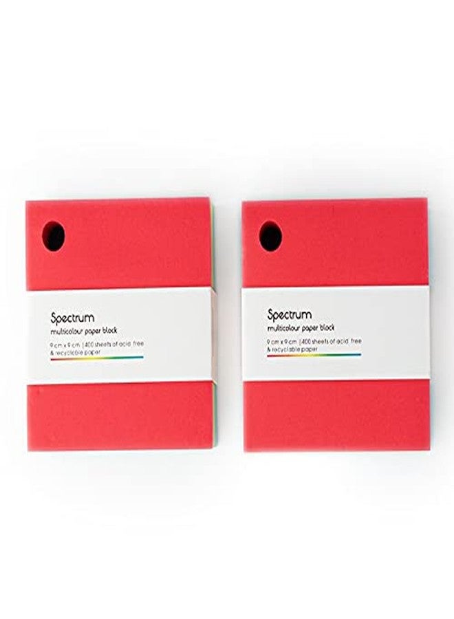 COMMA Spectrum Paper Block (9cm x 9cm) | 400 Pages | Multicoloured - Pack of 2 - Image 1